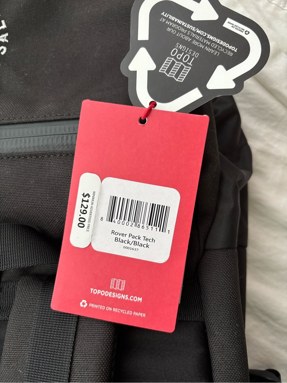 Topo Designs Rover Pack Tech Backpack Black - New with Tag - Picture 8 of 11